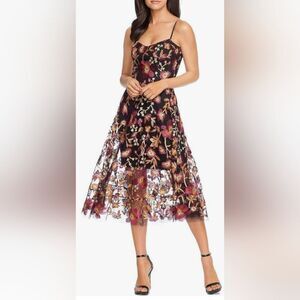 Dress The Population Uma Floral Embroidered Lace Dress NWT size Large